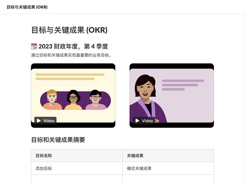 借助我们的 OKR 模板，优化团队绩效。通过设定清晰目标、跟踪关键成果，推动组织业务增长并实现成功。