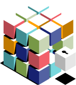 成堆立方体的抽象插图，其中一块立方体代表一把锁移至正确位置。